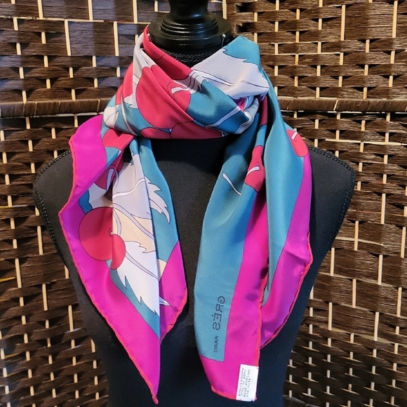 Grès Paris Pink and Gray Silk Scarf - Picture 6 of 7